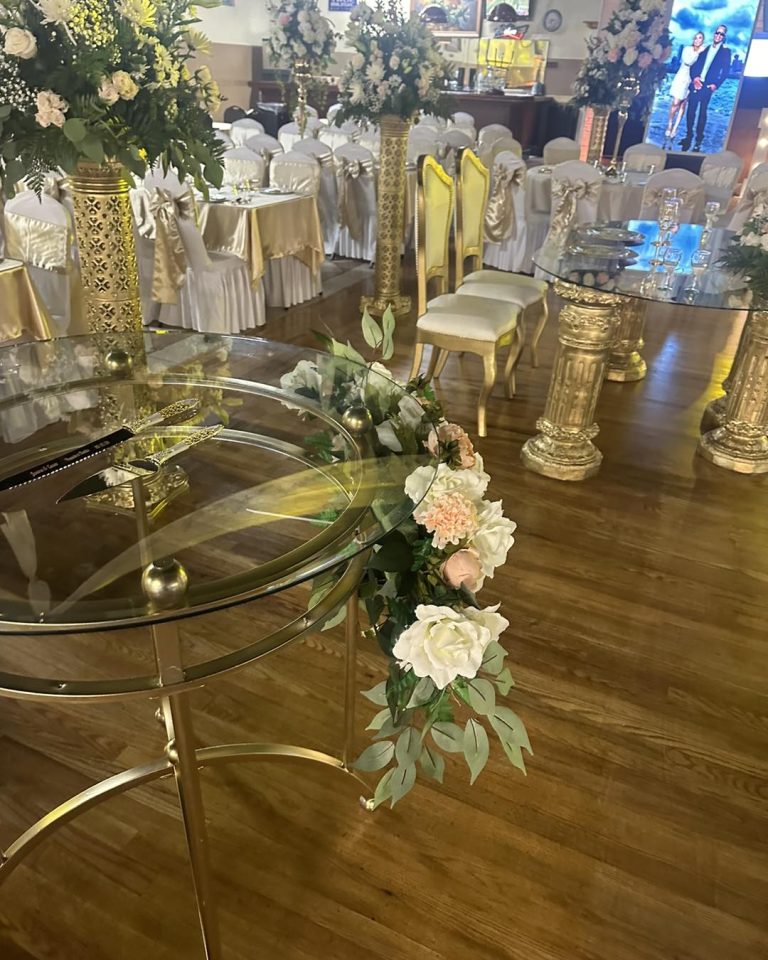 Glass Table Golden